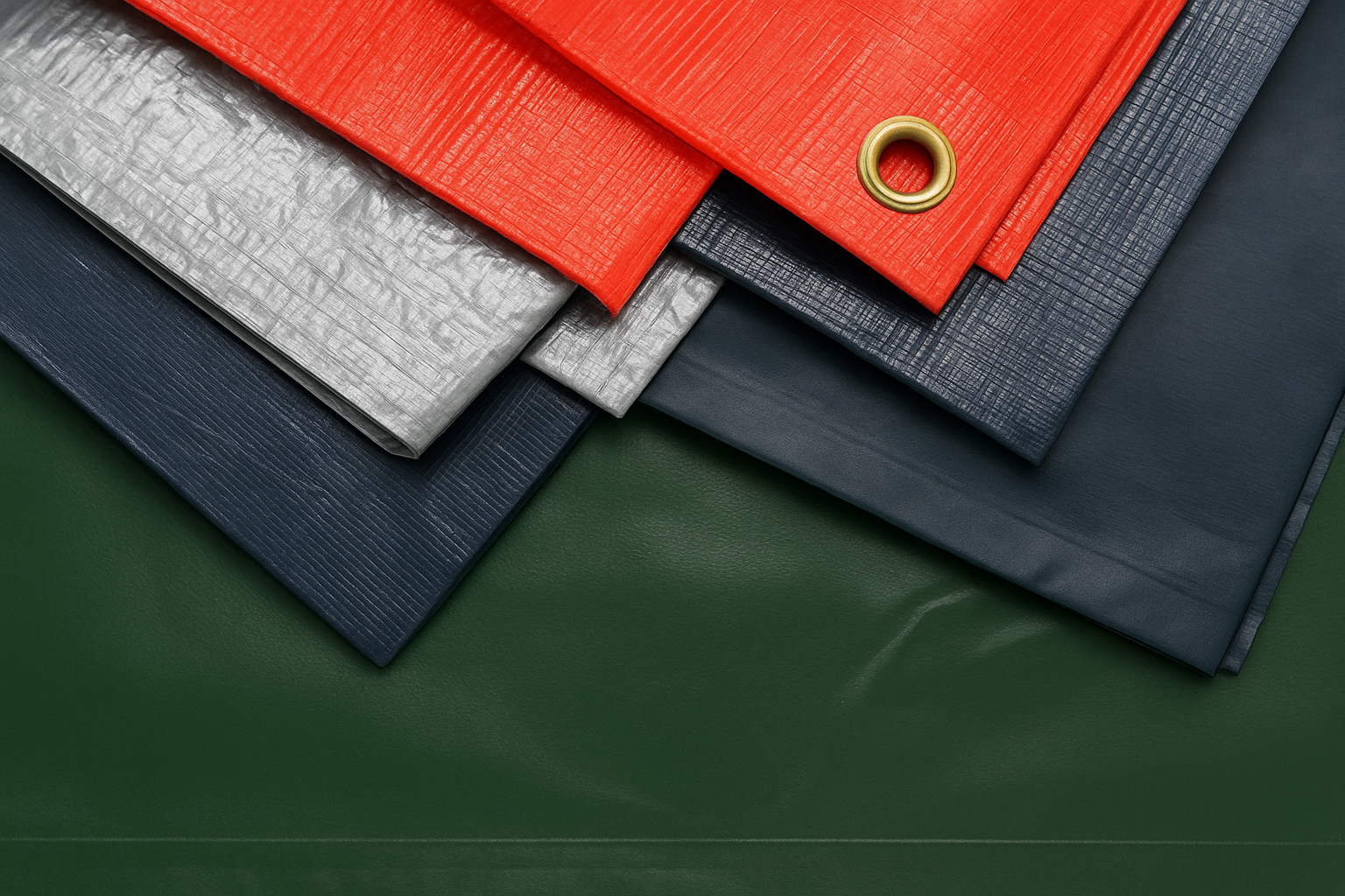 Tarps and privacy screens installed on fencing and buildings